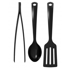 Set 3 ustensile bucatarie, lingura/spatula/cleste, 31 cm