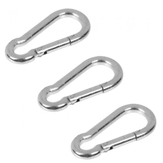 Set 3 carlige carabiner, 6 cm