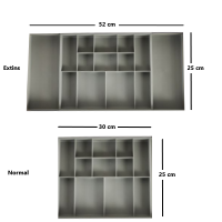 Organizator extensibil pentru sertar, plastic, normal 30x25x3.8 cm, extins 52x25x3.8 cm