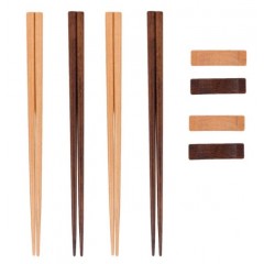 Set 4 perechi chopsticks premium, cu suport, lemn, 25 cm
