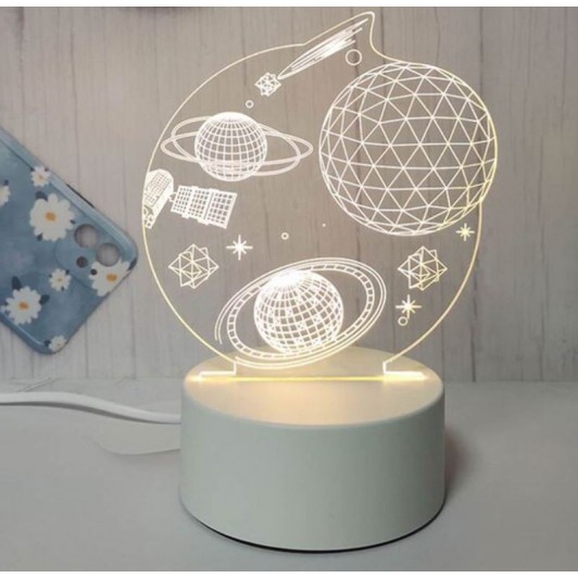 Lampa de veghe, model planete, incarcare USB