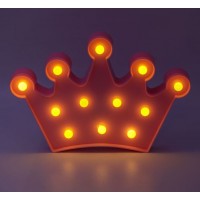 Lampa de veghe pentru copii, model Coroana Roz, cu LED, 26x18 cm