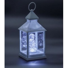 Felinar LED, alb, model cu Ingeras, 10x10x24 cm