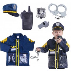 Costum agent de politie, accesorii incluse, 3 ani+