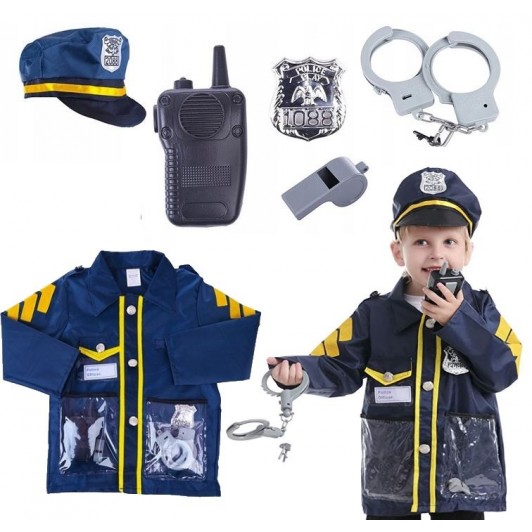 Costum agent de politie, accesorii incluse, 3 ani+