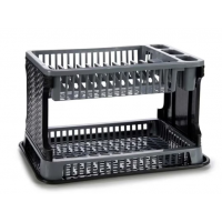 Organizator Scurgator vase si tacamuri, cu tava colectare apa, 2 niveluri, 43 x 25 x 27 cm