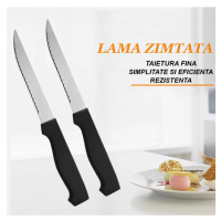 Set 6 cutite bucatarie, cu lama zimtata, otel inoxidabil, rezistente, potrivite pentru toate nevoile