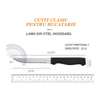 Set 6 cutite bucatarie, cu lama zimtata, otel inoxidabil, rezistente, potrivite pentru toate nevoile