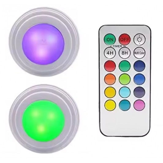 Set 2 becuri LED cu baterii si telecomanda