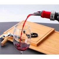 Set 2 dopuri metalice pentru sticlele de vin, permite servirea bauturii, 7x2 cm