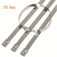 Set 10 coliere metalice, otel inoxidabil, 30x0.46 cm