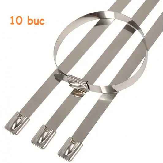 Set 10 coliere metalice, otel inoxidabil, 30x0.46 cm