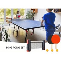 Set Ping Pong, 2 palete, fileu retratabil, 3 mingii