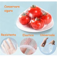 Set 100 buc capac tip folie elastica, conservare alimente, unica folosinta