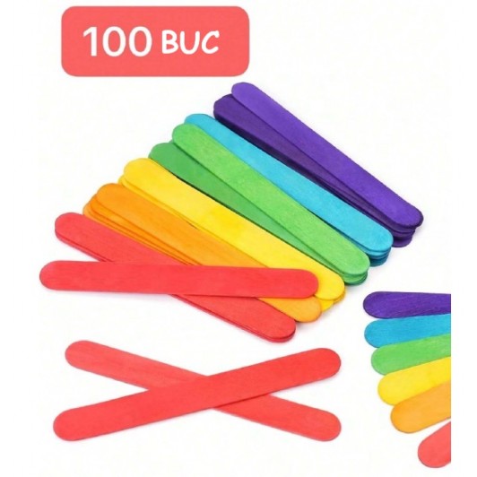 Set 100 betisoare pentru creatii, educationale, colorate, 11 cm