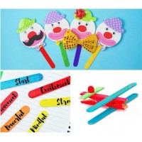 Set 100 betisoare pentru creatii, educationale, colorate, 11 cm