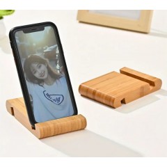 Suport pentru telefon mobil sau tableta, bambus, 13x8 cm