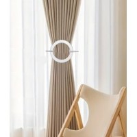 Agrafa rotunda din lemn, pentru perdea sau draperie, model rustic, Ø 14 cm