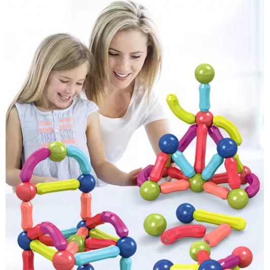 Set constructie interactiv, piese magnetice, 36 buc, 3 ani +