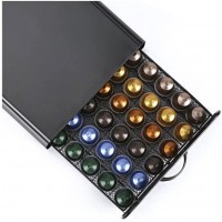 Suport organizator, tip sertar, 50 capsule cafea Nespresso, 40x24x6 cm