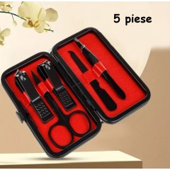 Set 5 piese, manichiura si pedichiura, cutie eleganta cu capac