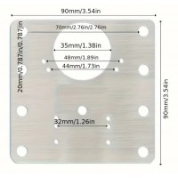 Kit reparatie balamale, 2 placi metalice + 12 holsuruburi