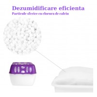 Dezumidificator cu parfum de lavanda, 2 rezerve incluse, acopera spatii de pana la 35 m², 400 g