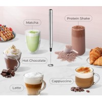 Mixer mini, otel inoxidabil, electric, pentru cafea, late, cappuccino, frappe, ciocolata calda