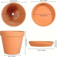 Set 2 buc ghiveci ceramic pentru flori, cu farfurii incluse, 10 x 8 cm