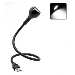 Veioza LED prin usb, neagra, din otel, 38 cm