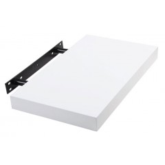 Polita cu suport fixare ascuns, 30x23.5x3.8 cm, MDF Alb, sarcina maxina 10 kg