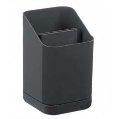 Suport uscator pentru depozitarea tacamurilor, gri, plastic, 2 compartimente
