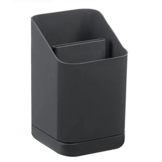 Suport uscator pentru depozitarea tacamurilor, gri, plastic, 2 compartimente