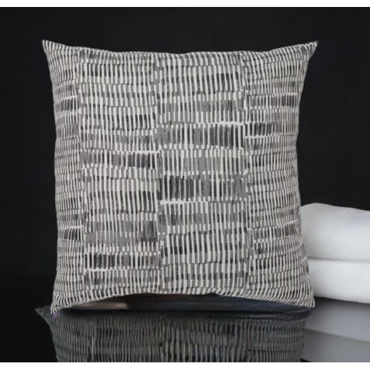 Perna decorativa, model cu dungi gri, 40x40 cm