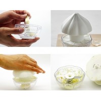 Tocator pentru usturoi, cutite rezistente, utilizare prin apasare, ABS si inox, 9.5x9.5x9.3 cm