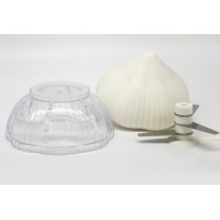Tocator pentru usturoi, cutite rezistente, utilizare prin apasare, ABS si inox, 9.5x9.5x9.3 cm