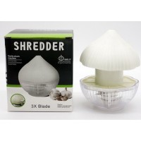 Tocator pentru usturoi, cutite rezistente, utilizare prin apasare, ABS si inox, 9.5x9.5x9.3 cm