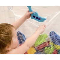 Plasa organizatoare pentru baie, cu ventuze, depozitare jucarii, bureti, sampon, 30x40 cm