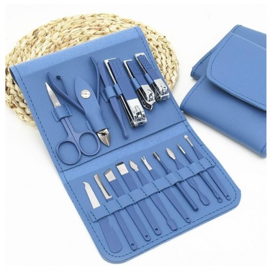 Trusa de ingrijire manichiura cu etui, 16 piese