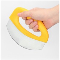 Cutit multifunctional pentru pizza, branza, legume, protectie din silicon pentru lama, inox, 15.5 cm