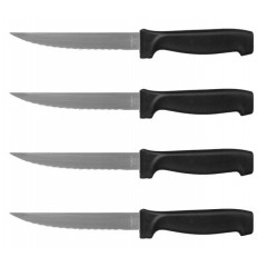 Set 4 cutite bucatarie, cu lama zimtata, otel inoxidabil, rezistente, potrivite pentru toate nevoile