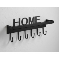 Cuier metalic, cu raft pentru depozitare, 6 carlige, 25x8x14 cm Cuier metalic, cu raft pentru depozitare, 6 carlige, 25x8x14 cm