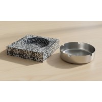 Scrumiera 2 in 1, scrumiere din piatra + metal detasabila, 12.5x5 cm, baza antialunecare Scrumiera 2 in 1, scrumiere din piatra + metal detasabila, 12.5x5 cm, baza antialunecare