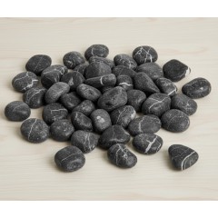 Pietris decorativ, finisat, negru-gri cu detalii albe, 1kg Pietris decorativ, finisat, negru-gri cu detalii albe, 1kg