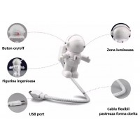 Lampa de veghe cu USB, model astronaut, 2 LED
