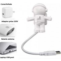 Lampa de veghe cu USB, model astronaut, 2 LED