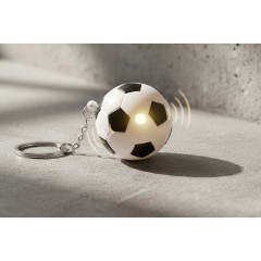 Breloc minge de fotbal, cu sunet si lumina, Ø4 cm, utilizare universala