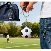 Breloc minge de fotbal, cu sunet si lumina, Ø4 cm, utilizare universala