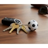 Breloc minge de fotbal, cu sunet si lumina, Ø4 cm, utilizare universala