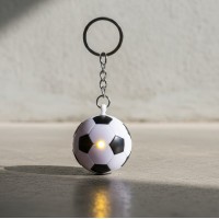 Breloc minge de fotbal, cu sunet si lumina, Ø4 cm, utilizare universala